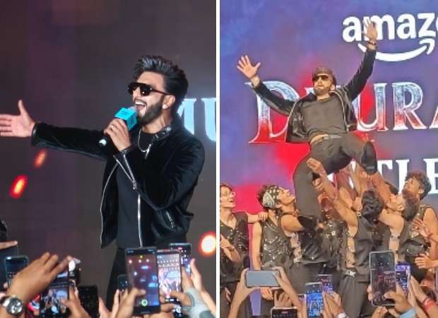 Dhurandhar music launch: Ranveer Singh sets the stage on FIRE; sings &lsquo;Ghafoor&rsquo;, lifted in the air by Kings United dancers : Bollywood News - Bollywood Hungama