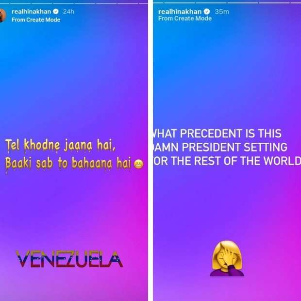 Hina Khan REACTS to ongoing US&ndash;Venezuela tensions, shares strong views on global politics