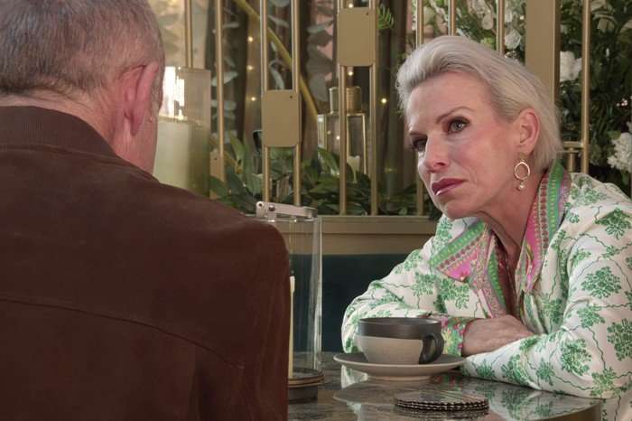 Debbie speaks to Kevin in the Chariot Square Hotel in a scene from Coronation Street