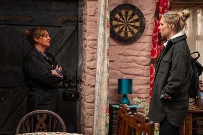 Moira talks to Dawn in Wishing Well in a scene from Emmerdale