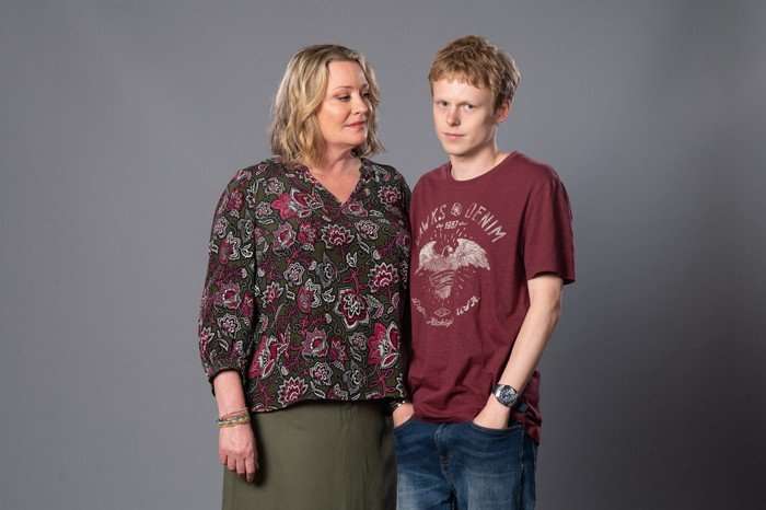 Laurie Brett as Jane and Clay Milner Russell as Bobby in EastEnders