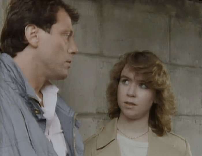 Leslie Grantham as Den Watts speaks to Susan Tully as Michelle Fowler in EastEnders.