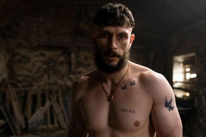Richard Gadd as Ruben in Half Man, shirtless and looking at the camera.