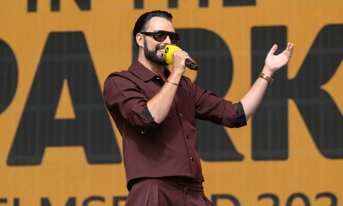 Rylan Clark on stage at Radio 2 in the park.