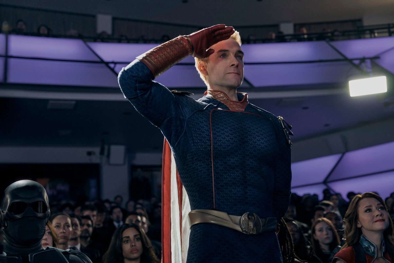 Homelander (Antony Starr) saluting in The Boys season 5.