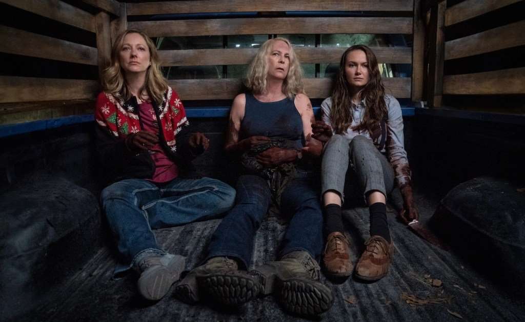 Jamie Lee Curtis and Judy Greer in Halloween (2018)