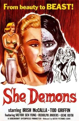SHE DEMONS - Fun '50s trash - free on Plex, Tubi and in 4K YouTube - MOVIES & MANIA