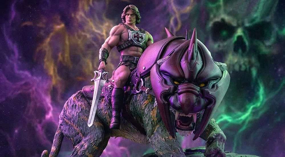 Masters of the Universe He-Man and Battle Cat collectible statue revealed by Iron Studios
