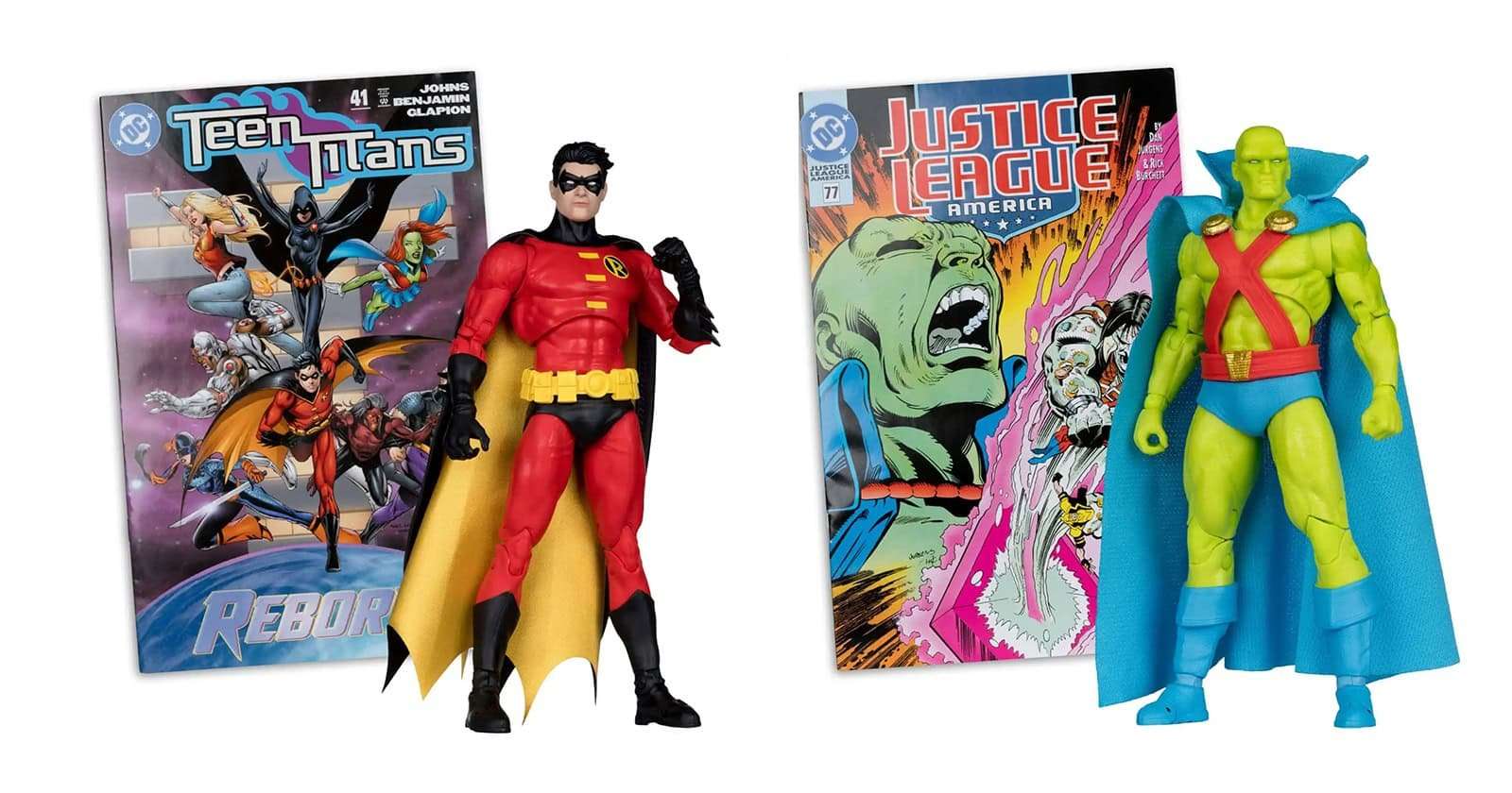 McFarlane Toys reveals new DC Page Punchers for Robin, Martian Manhunter, Bloodwynd and Miss Martian