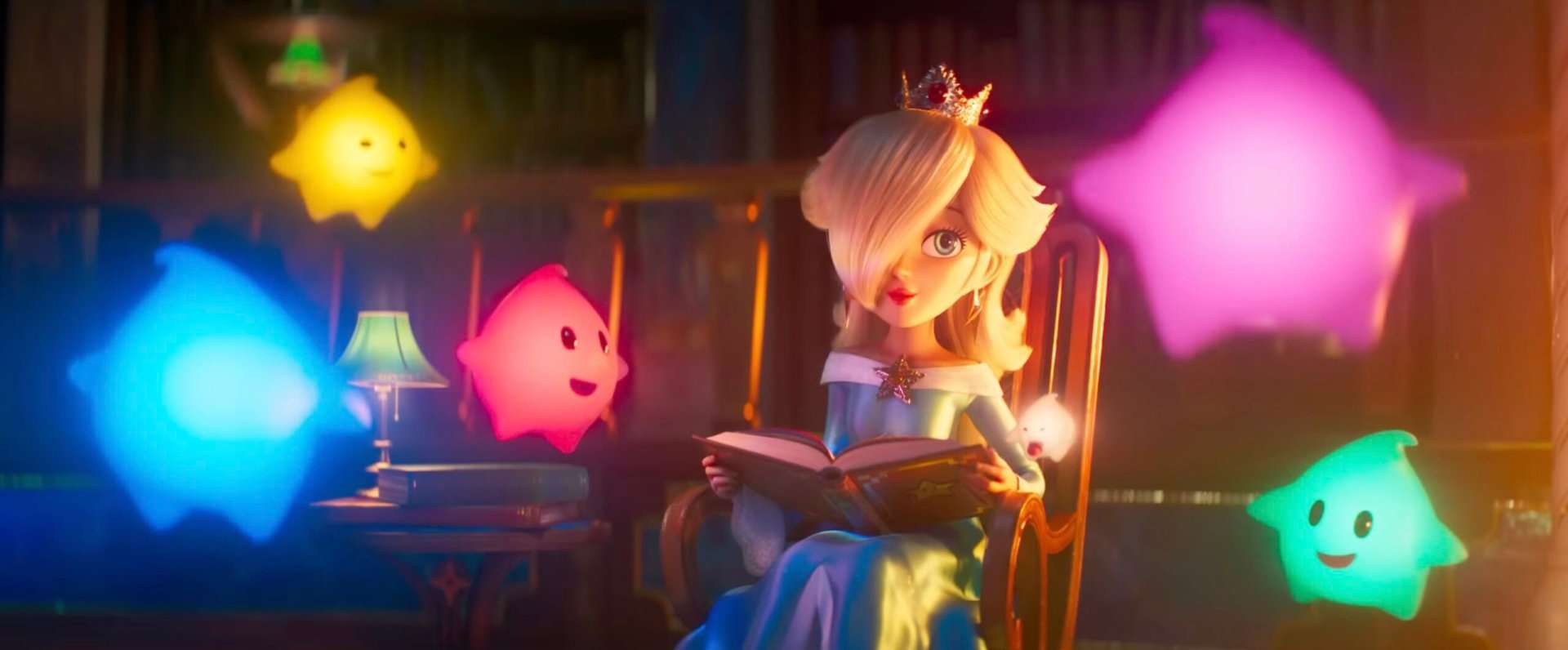 Rosalina and the Lumas in The Super Mario Galaxy Movie.