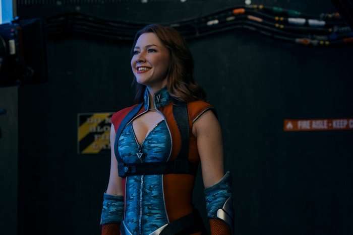 Valorie Curry as Firecracker in The Boys, smiling.