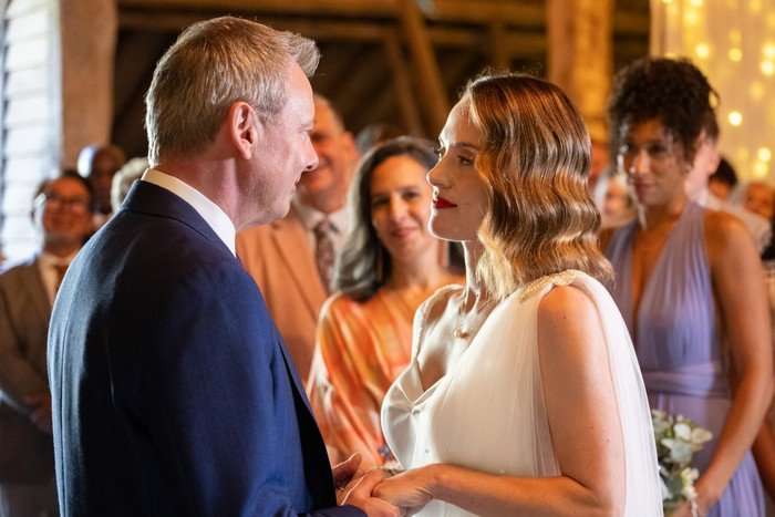 John Simm as DS Roy Grace and Zo&euml; Tapper as Cleo Morrey in Grace.