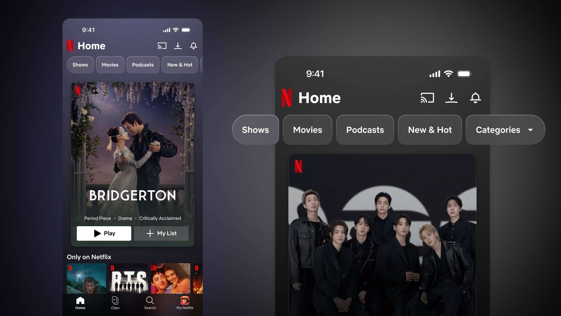 Netflix Home Ui Overhaul Mobile