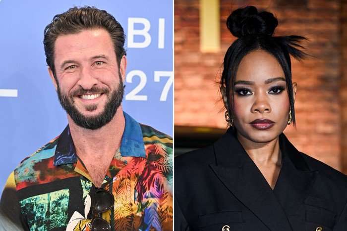 A side-by-side image showing Pablo Schreiber (on the left) and Weruche Opia (on the right) at screening events