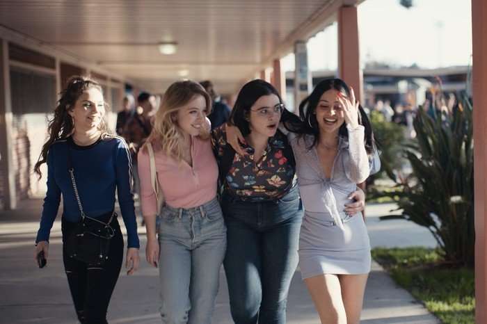Sophia Rose Wilson, Sydney Sweeney, Barbie Ferreira and Alexa Demie in Euphoria.
