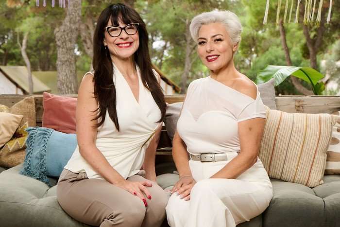 Celeste Hirschman and Dr Danielle Harel sat down next to each other, smiling ahead.