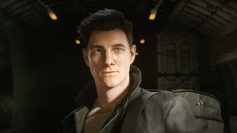 Screengrab of a book-accurate James Bond in 007: First Light. He's young with dark hair and a scar on his face.