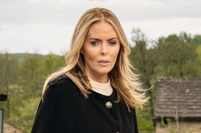 Patsy Kensit as Sadie King on the set of Emmerdale.