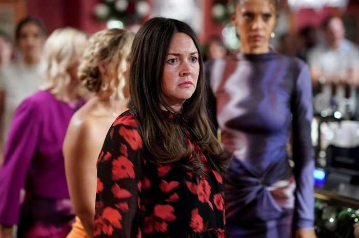 Lacey Turner as Stacey Slater reacting to Max's comeback in EastEnders