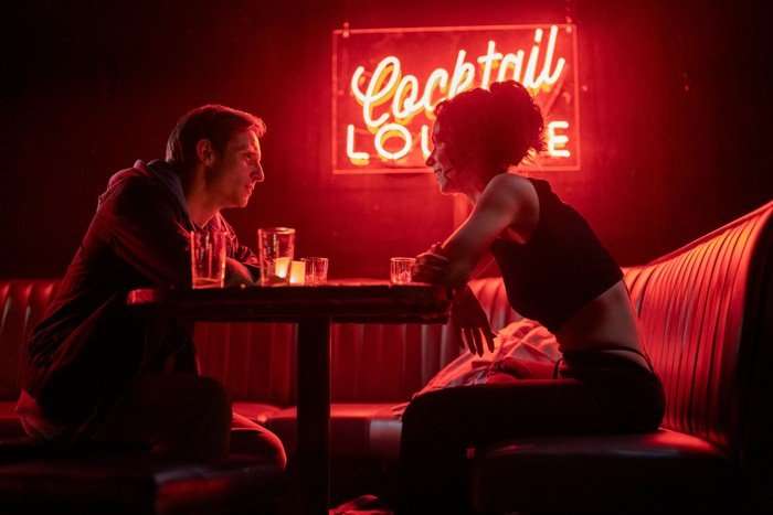 Jamie Bell as Niall and Amy Manson as Mona in Half Man.
