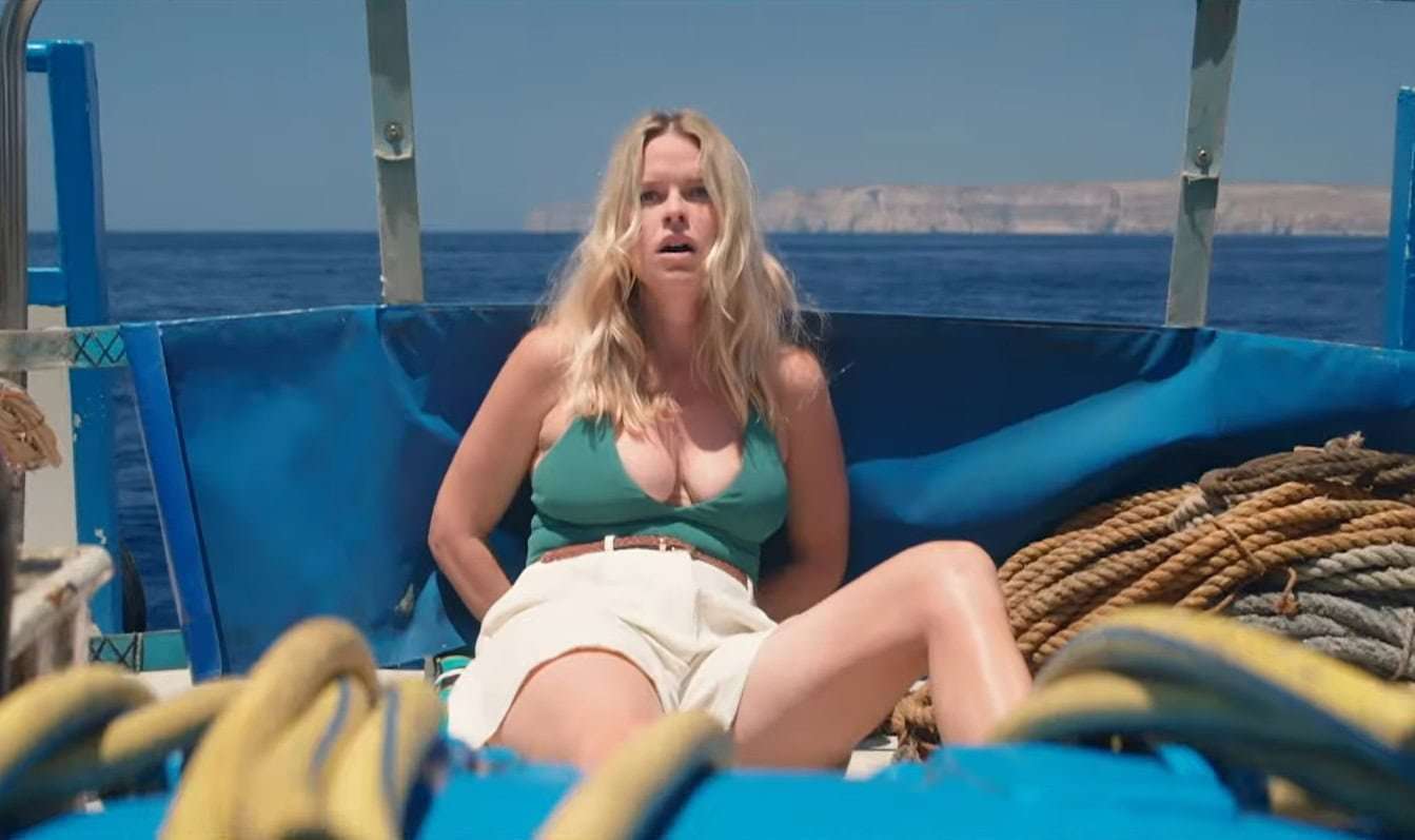Alice Eve’s honeymoon takes a dark turn in trailer for shark thriller Chum