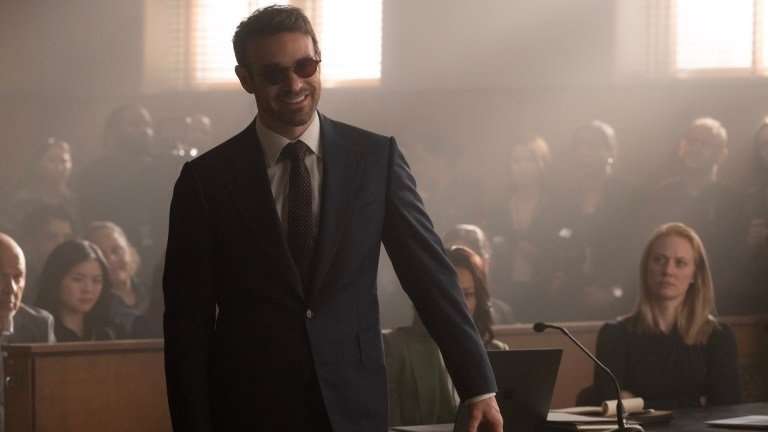 L-R: Matt Murdock / Daredevil (Charlie Cox) and Karen Page (Deborah Ann Woll) in Marvel Television's DAREDEVIL: BORN AGAIN SEASON 2, exclusively on Disney+. Photo by Jojo Whilden. &copy; 2026 MARVEL.