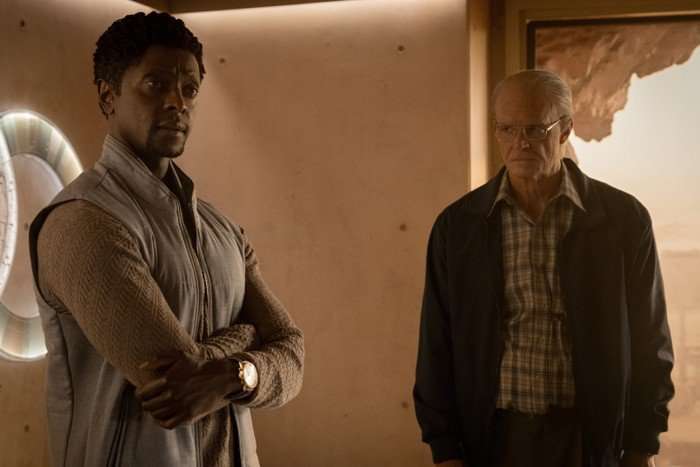 Edi Gathegi as Dev Ayesa and Joel Kinnaman as Edward Baldwin in For All Mankind season 5 Edi Gathegi as Dev Ayesa and Joel Kinnaman as Edward Baldwin in For All Mankind season 5