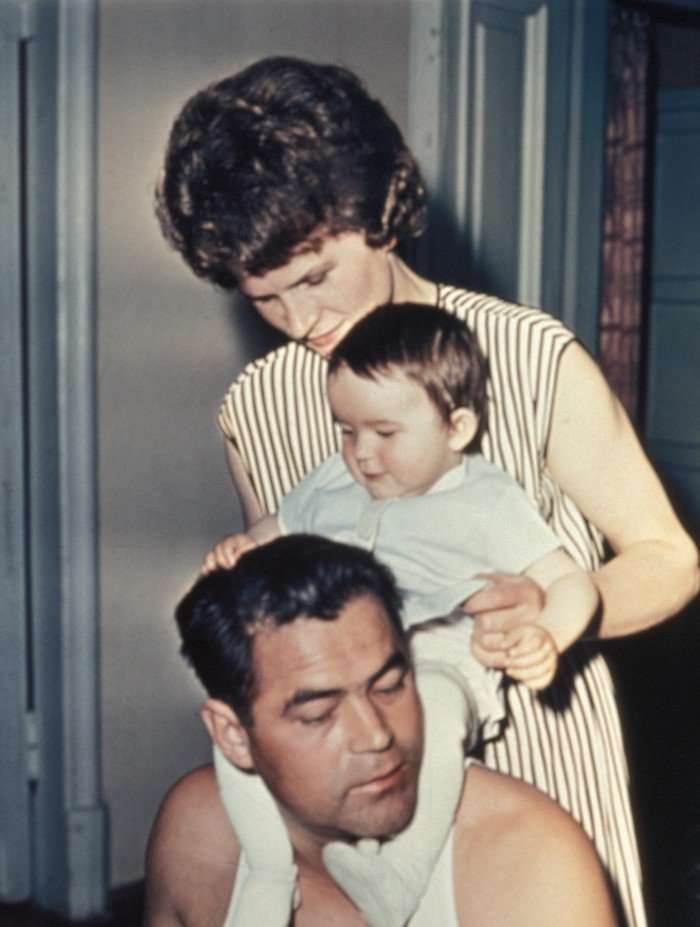 Valentina Tereshkova and Andrian Nikolayev with their baby daughter Valentina Tereshkova and Andrian Nikolayev with their baby daughter