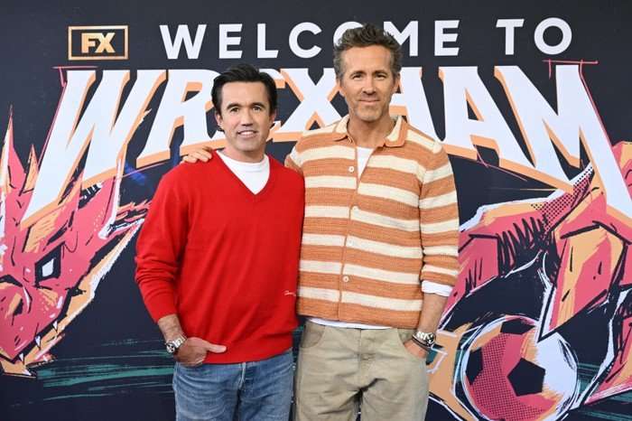 Rob McElhenney and Ryan Reynolds at a Welcome to Wrexham Event.