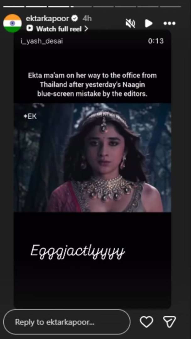 Naagin 7 faces VFX goof-up; Ektaa R Kapoor reacts with humour to viral blue-screen blunder