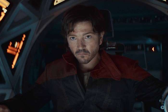 Diego Luna as Cassian Andor in Andor season 2, standing in a spaceship and staring intensely