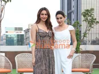Photos: Ayushmann Khurrana, Rakul Preet Singh, Wamiqa Gabbi and Sara Ali Khan snapped promoting Pati Patni Aur Woh Do at T-Series office