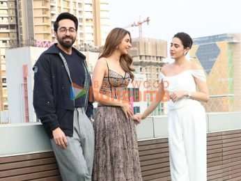 Photos: Ayushmann Khurrana, Rakul Preet Singh, Wamiqa Gabbi and Sara Ali Khan snapped promoting Pati Patni Aur Woh Do at T-Series office