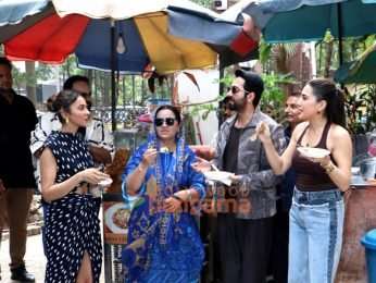 Photos: Ayushmann Khurrana, Rakul Preet Singh and Sara Ali Khan snapped promoting Pati Patni Aur Woh Do