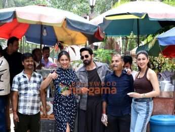 Photos: Ayushmann Khurrana, Rakul Preet Singh and Sara Ali Khan snapped promoting Pati Patni Aur Woh Do