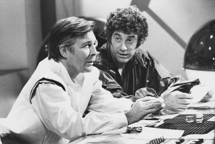 Paul Daneman and Gareth Thomas in Blake's 7