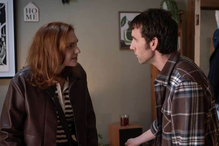 Two people arguing.