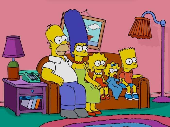 The Simpsons - couch 2 The Simpsons on their iconic sofa.