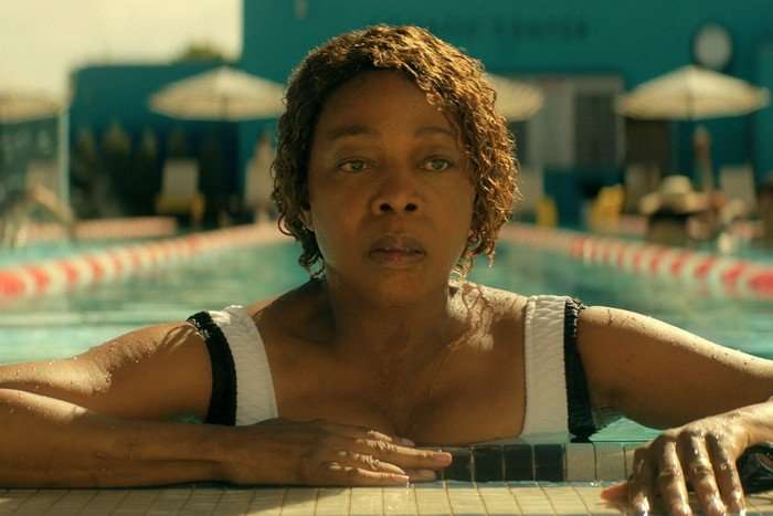 Alfre Woodard as Judy in The Boroughs Alfre Woodard as Judy in The Boroughs. She's at the end of a swimming pool, placing her hands on the side, with a defeated look on her face