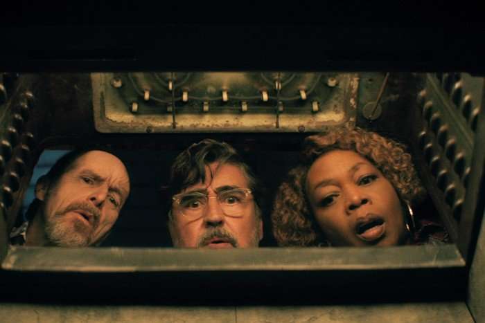 Denis O'Hare as Wally, Alfred Molina as Sam, and Alfre Woodard as Judy in The Boroughs Denis O'Hare as Wally, Alfred Molina as Sam, and Alfre Woodard as Judy, peering into a trunk in The Boroughs