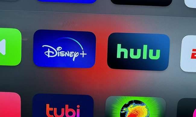 App icons for Hulu and Disney+ on Apple TV.