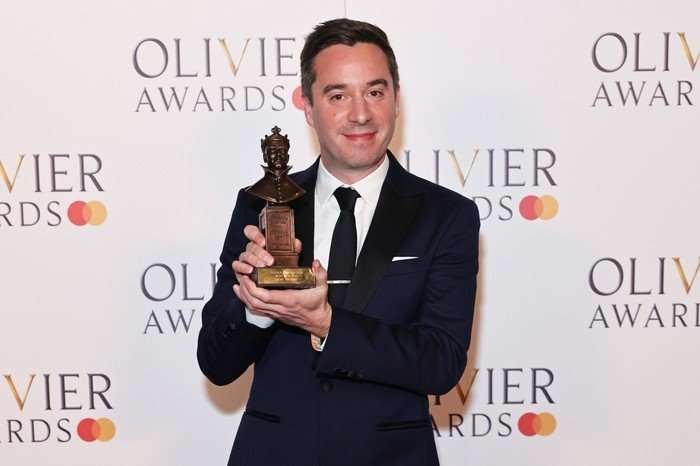 The Olivier Awards 2024 With Mastercard - Winners Room James Graham, winner of the Best New Play award for "Dear England", poses in the winners room at The Olivier Awards 2024 at Royal Albert Hall