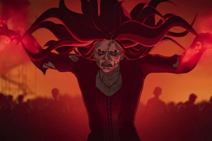 A zombified version of Wanda Maximoff aka Scarlet Witch in Marvel Zombies