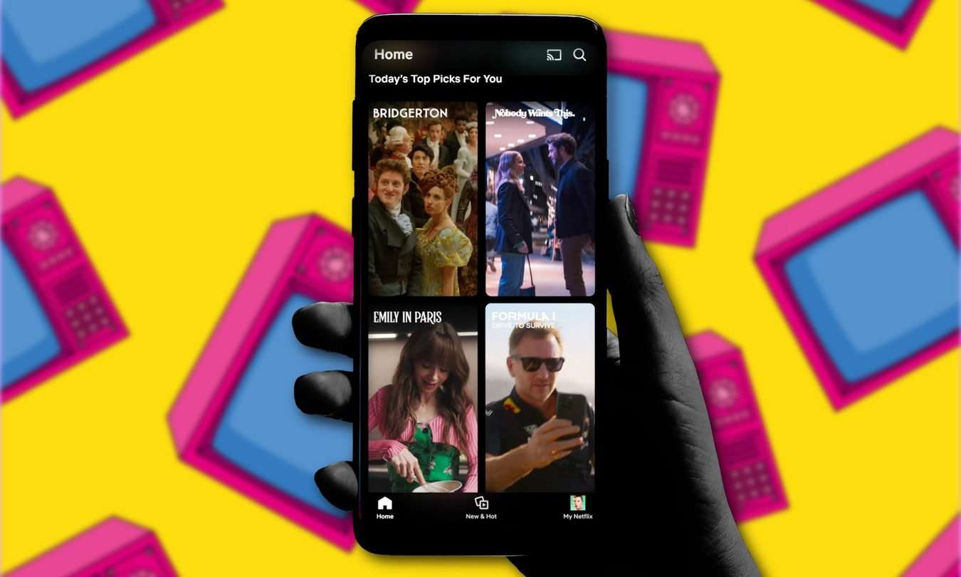Netflix app showing vertical content