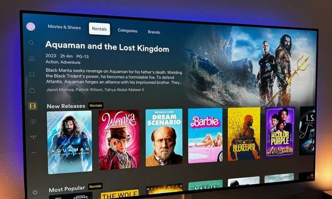 The rentals screen on Plex.