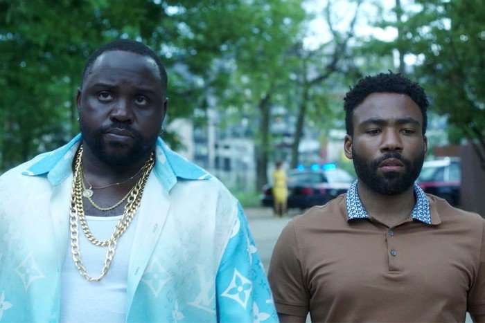 Brian Tyree Henry as Al and Donald Glover as Earn in Atlanta.