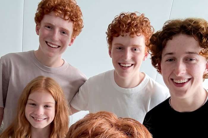 tristan-harland-gabriel-harland-ruari-spooner-gracie-cochrane-alastair-stout Tristan Harland, Gabriel Harland, Ruari Spooner and Gracie Cochrane behind the scenes of the Harry Potter TV series.
