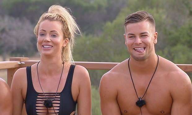 Olivia Attwood and Chris Hughes Olivia Attwood and Chris Hughes laughing together
