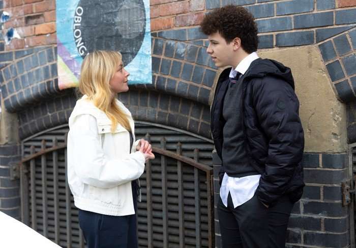 19_04_coro_megan_will_01 Will and Megan stare at one another in Coronation Street