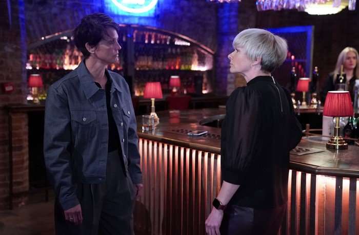 564840,TITLE:Eastenders Eve and Nicola have a confrontation in a scene from EastEnders
